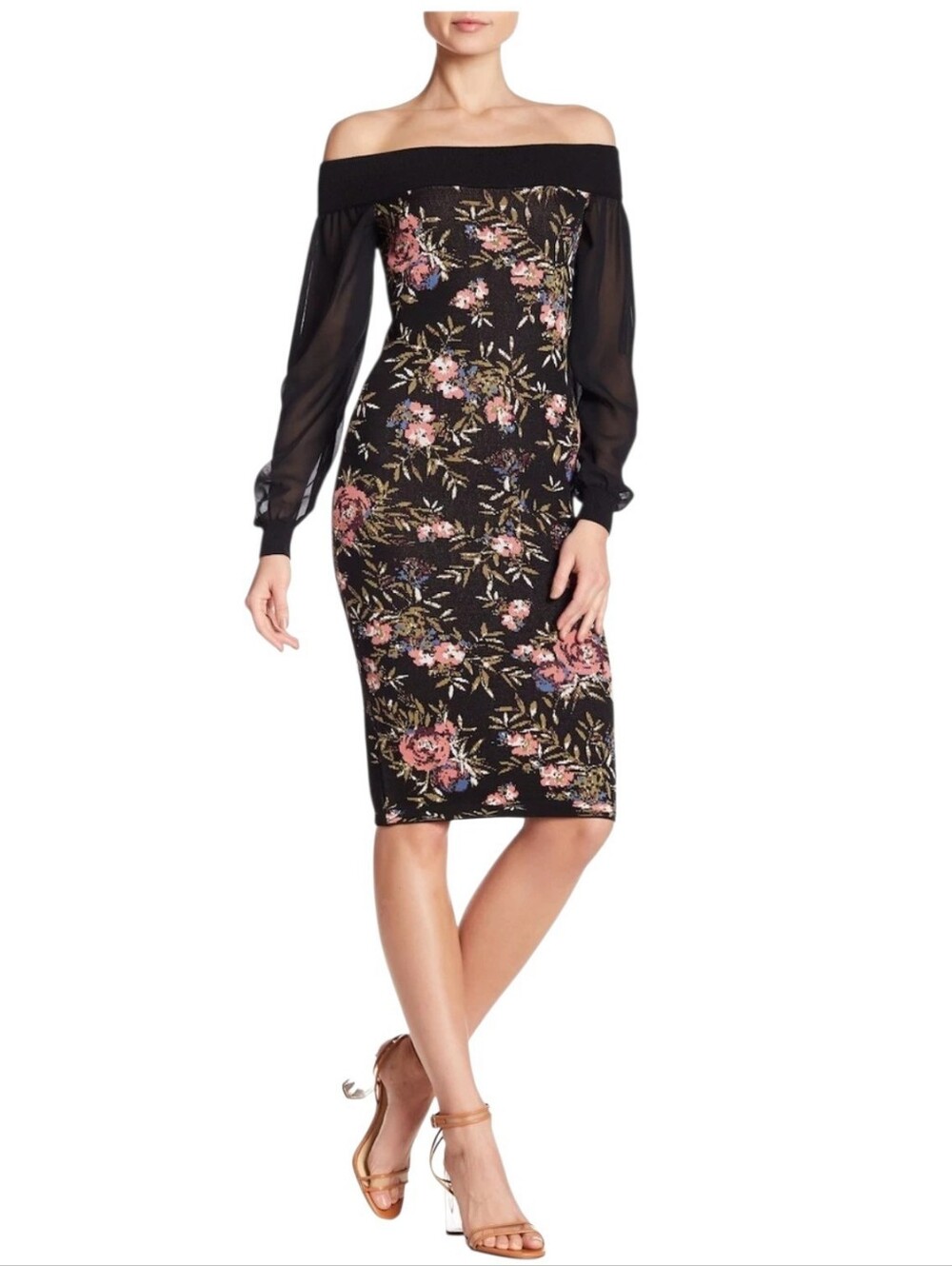Rachel Roy Off the Shoulder Floral Dress